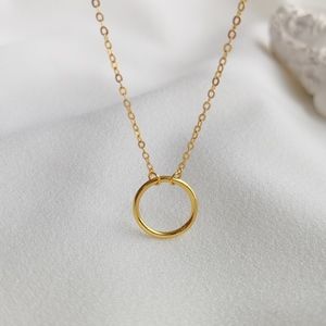 CIRCLE NECKLACE- 18K GOLD FILLED  STERLING SILVER